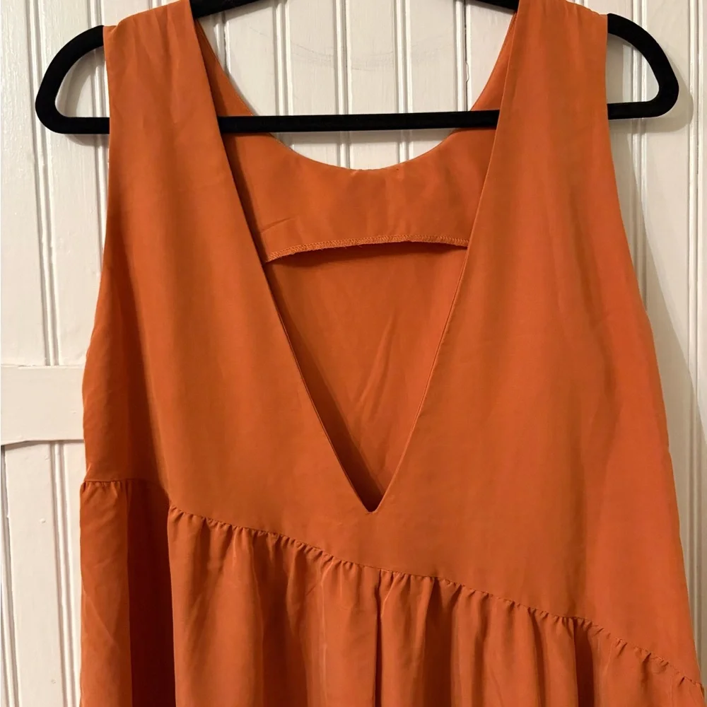 NWT ASOS Boho Minimalist Rust Orange Sleeveless Wide Leg Jumpsuit US 6 - Picture 5 of 8
